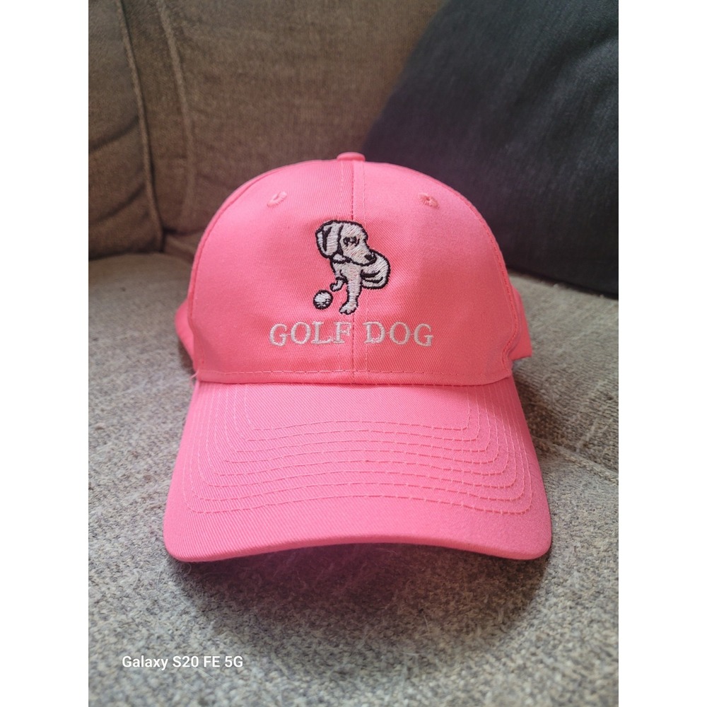 Hot Pink Port & Company Adult Size Golf Dog Preppy Summer Baseball Cap Hat